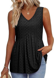 Isla Kavanagh | Sleeveless V-Neck Peplum Top For Women