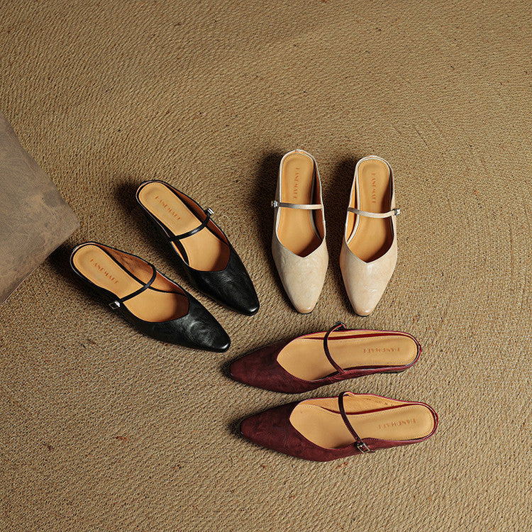 Orella Bellini | Genuine Leather Mule Slides For Women