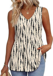 Isla Kavanagh | Sleeveless V-Neck Peplum Top For Women