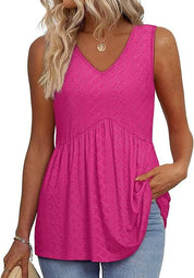 Isla Kavanagh | Sleeveless V-Neck Peplum Top For Women