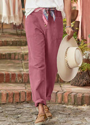 Marnie Ellison | Linen Trousers With Button Detail For Women