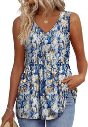 Isla Kavanagh | Sleeveless V-Neck Peplum Top For Women