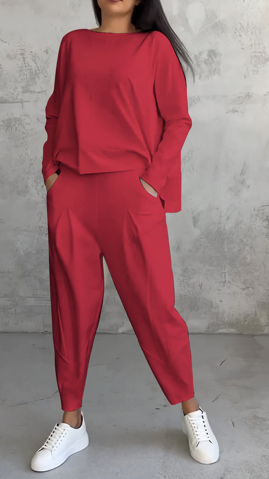 Jade Collins | Crop Sweatshirt & Cargo Jogger Set For Women