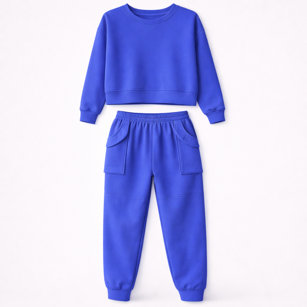 Jade Collins | Crop Sweatshirt & Cargo Jogger Set For Women