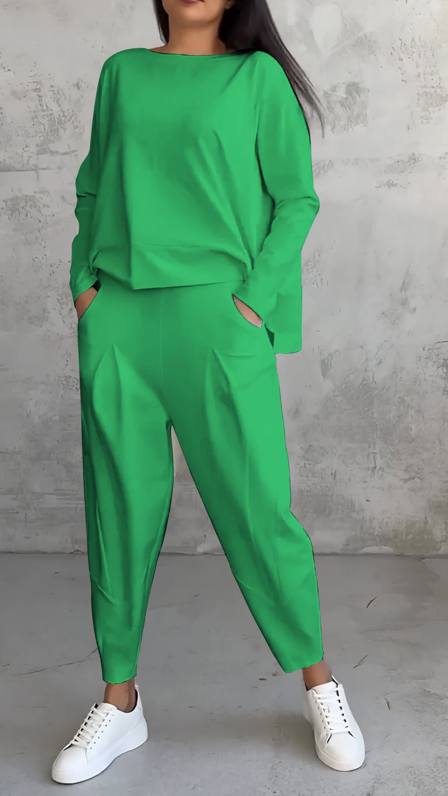 Jade Collins | Crop Sweatshirt & Cargo Jogger Set For Women