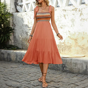 Olivia Bexley | Viscose Smocked Summer Dress For Women