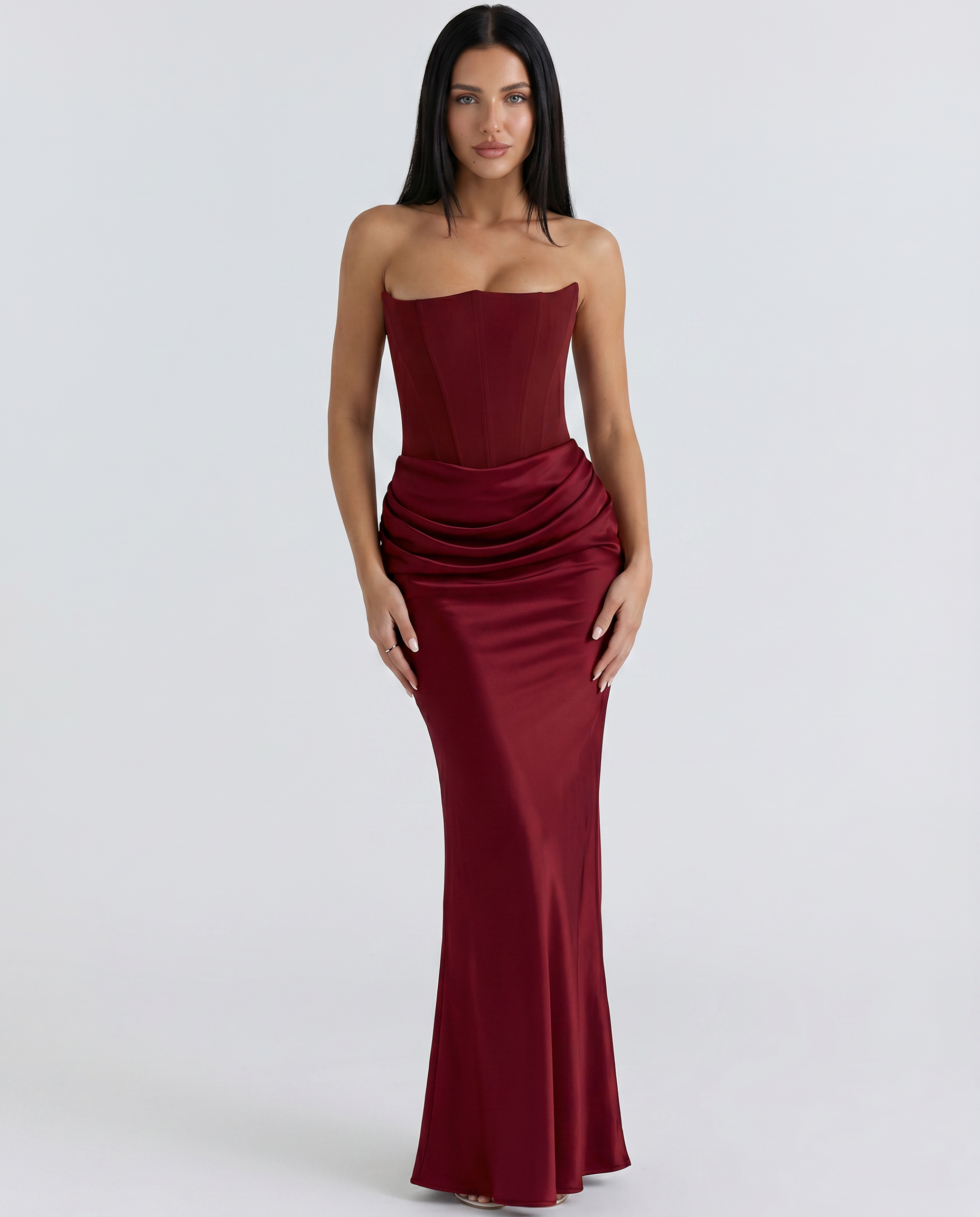 Isabella Romano | Elegant Strapless Maxi Dress For Women