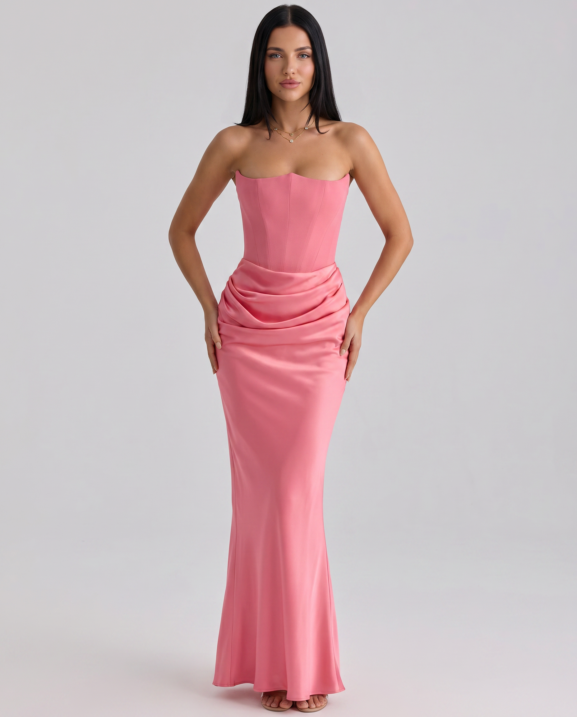 Isabella Romano | Elegant Strapless Maxi Dress For Women