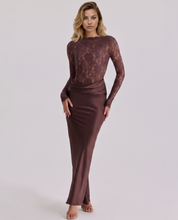 Elise Bramwell | Lace Bodice Satin Maxi Dress For Women