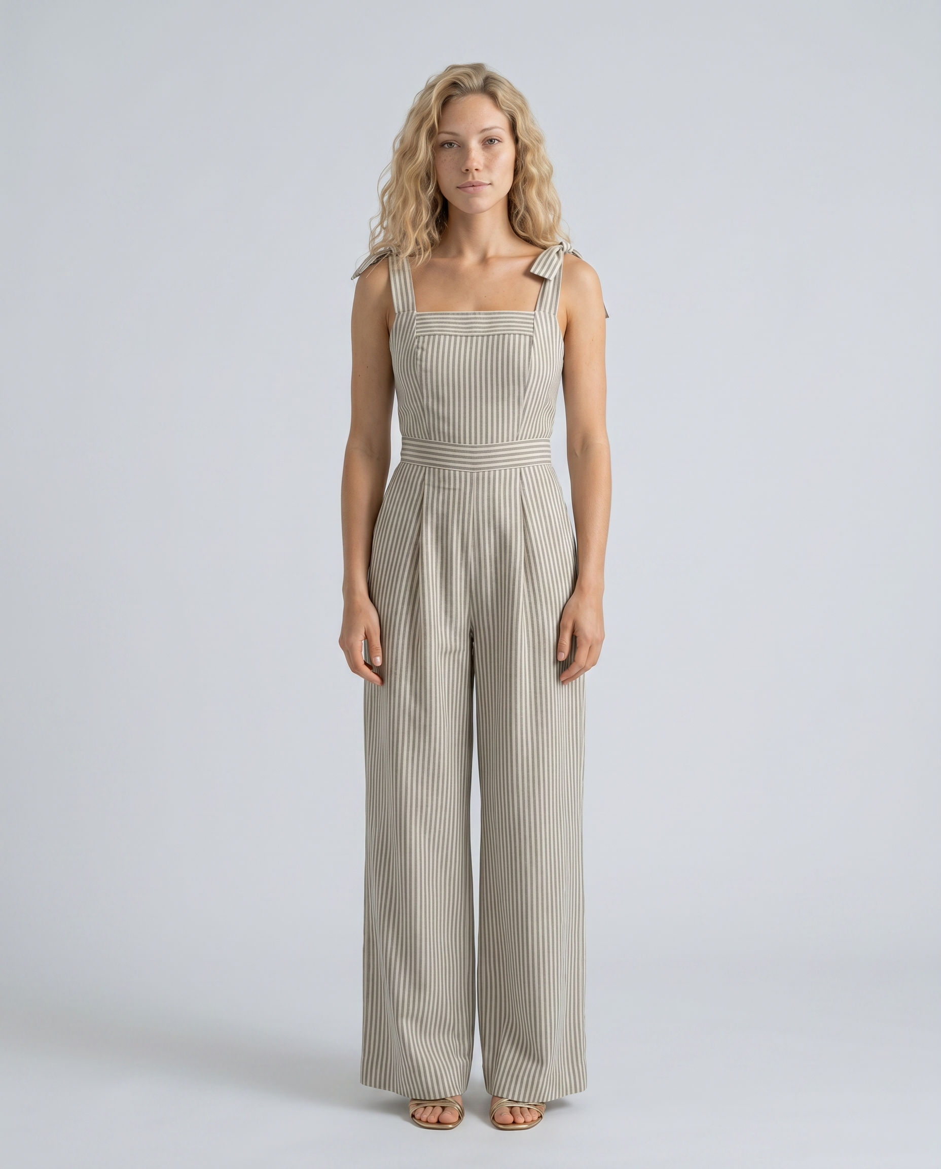 Isabelle Monroe | Striped Wide Leg Jumpsuit For Women