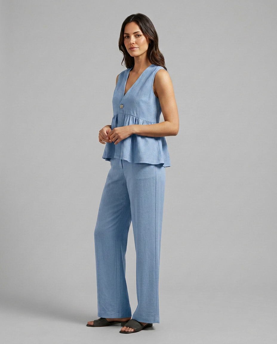 Elena Rossi | Elegant Wide Leg Set For Women