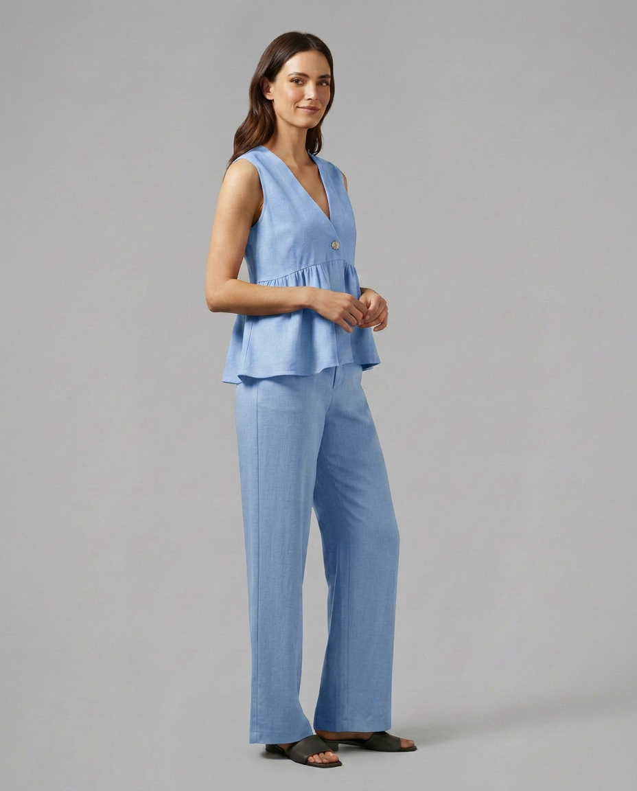 Elena Rossi | Elegant Wide Leg Set For Women