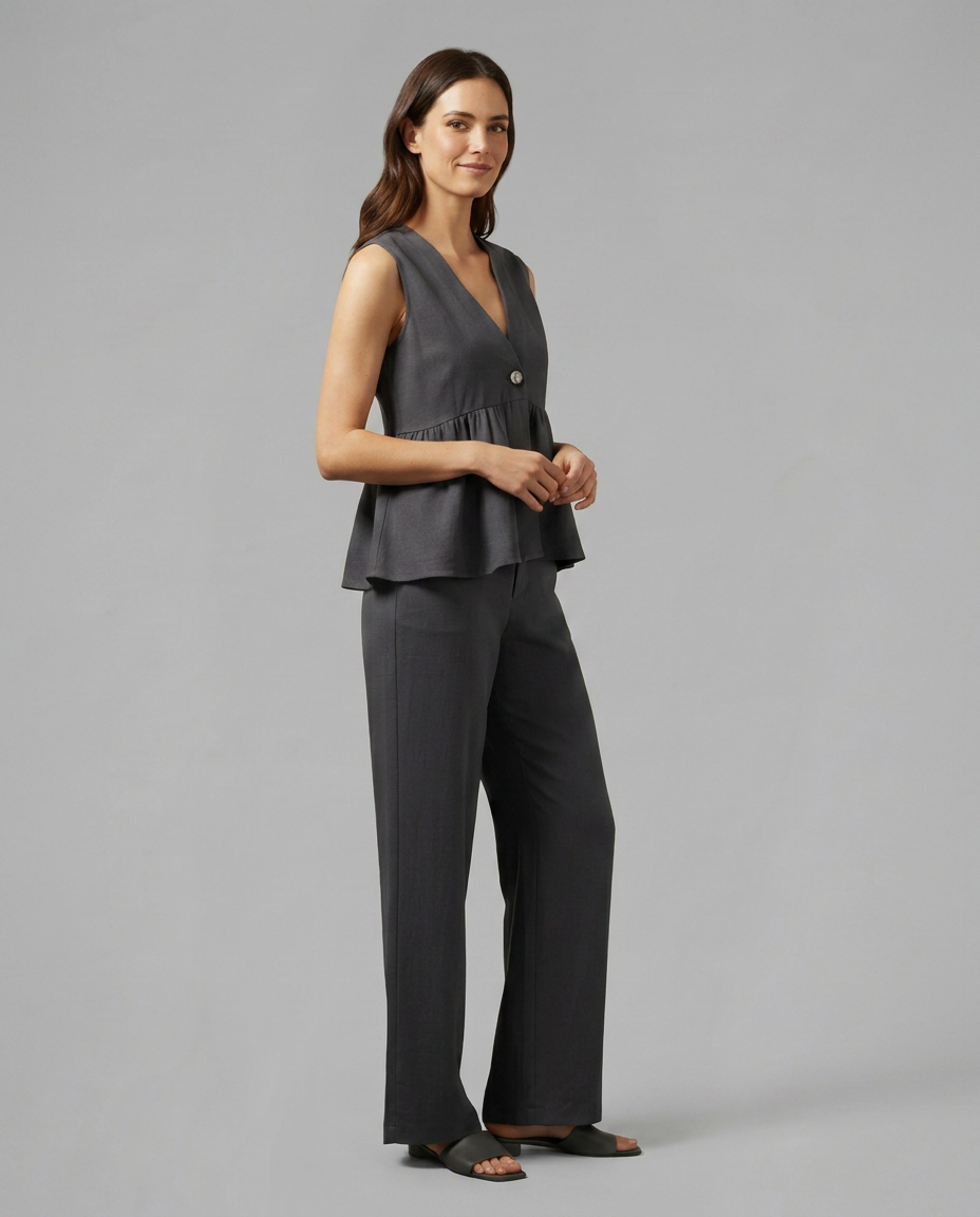 Elena Rossi | Elegant Wide Leg Set For Women