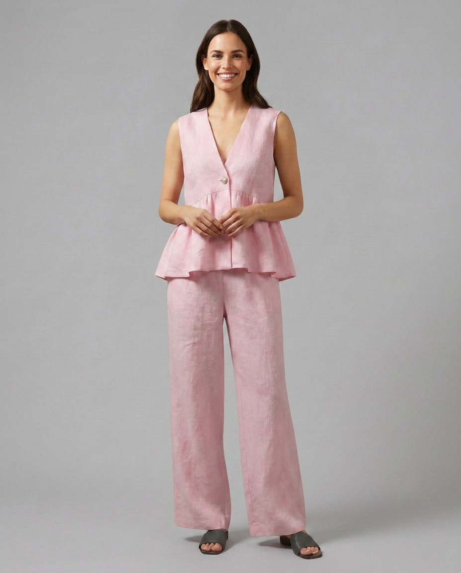 Elena Rossi | Elegant Wide Leg Set For Women