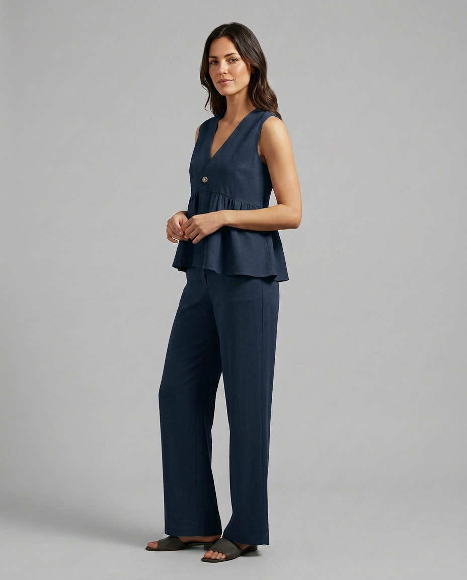 Elena Rossi | Elegant Wide Leg Set For Women