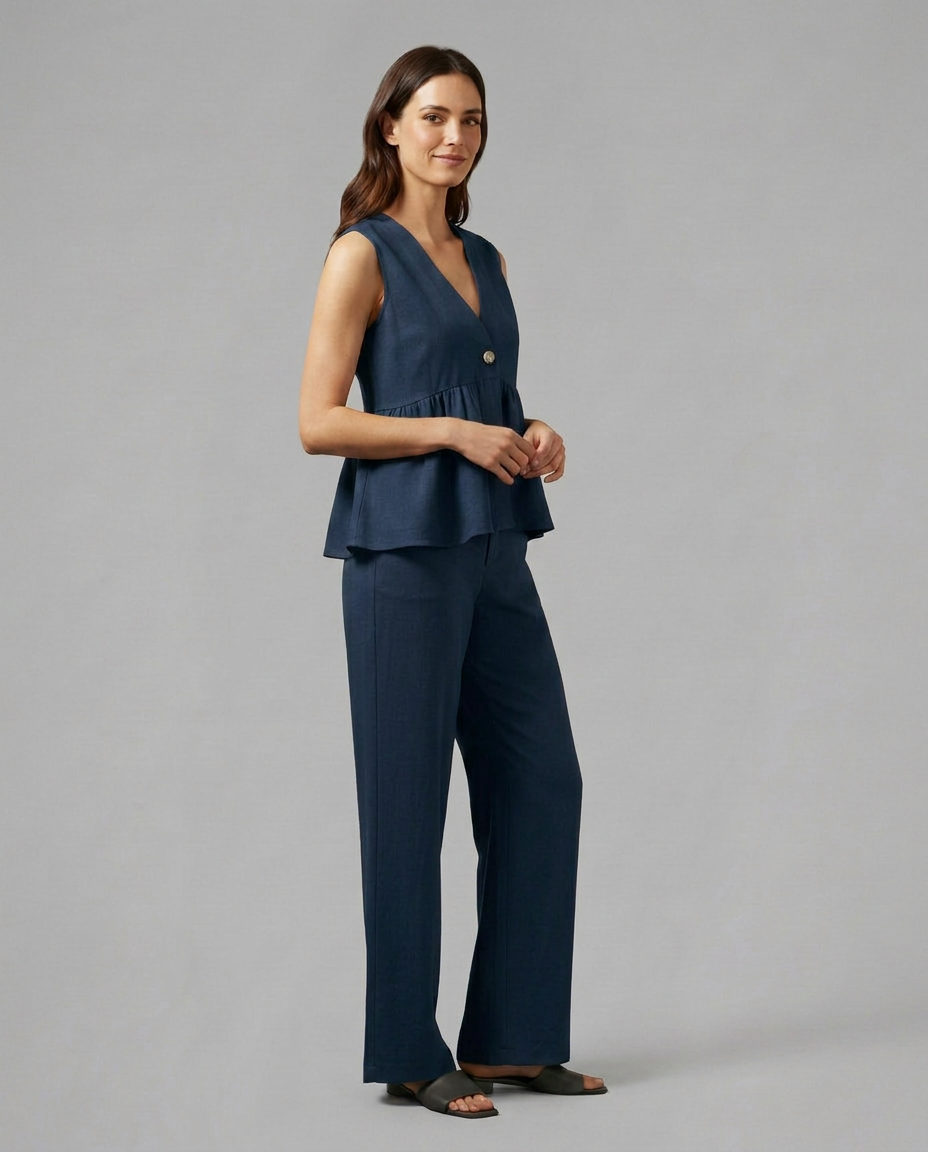Elena Rossi | Elegant Wide Leg Set For Women