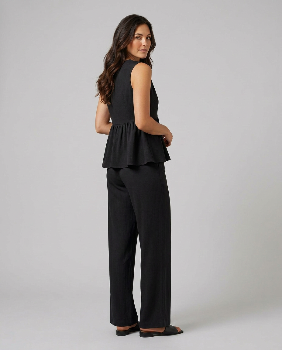 Elena Rossi | Elegant Wide Leg Set For Women
