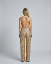 Sophie Bellini | Gold Sequin Evening Jumpsuit For Women