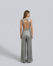 Sophie Bellini | Gold Sequin Evening Jumpsuit For Women