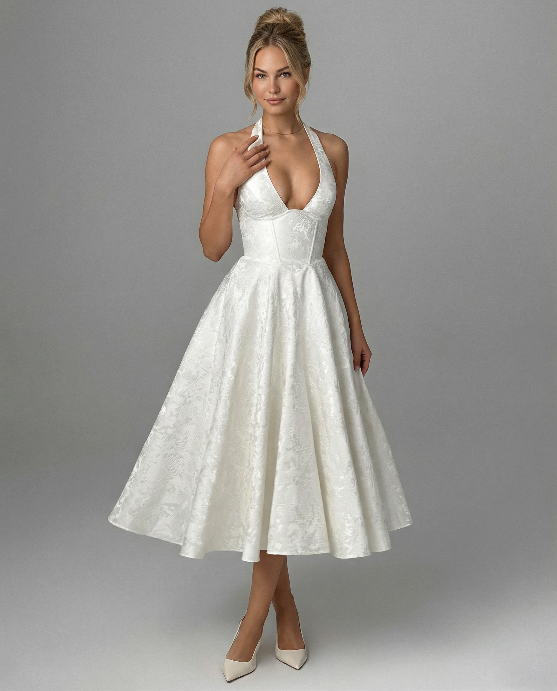 Elena Bellucci | Vintage Halter Midi Dress For Women