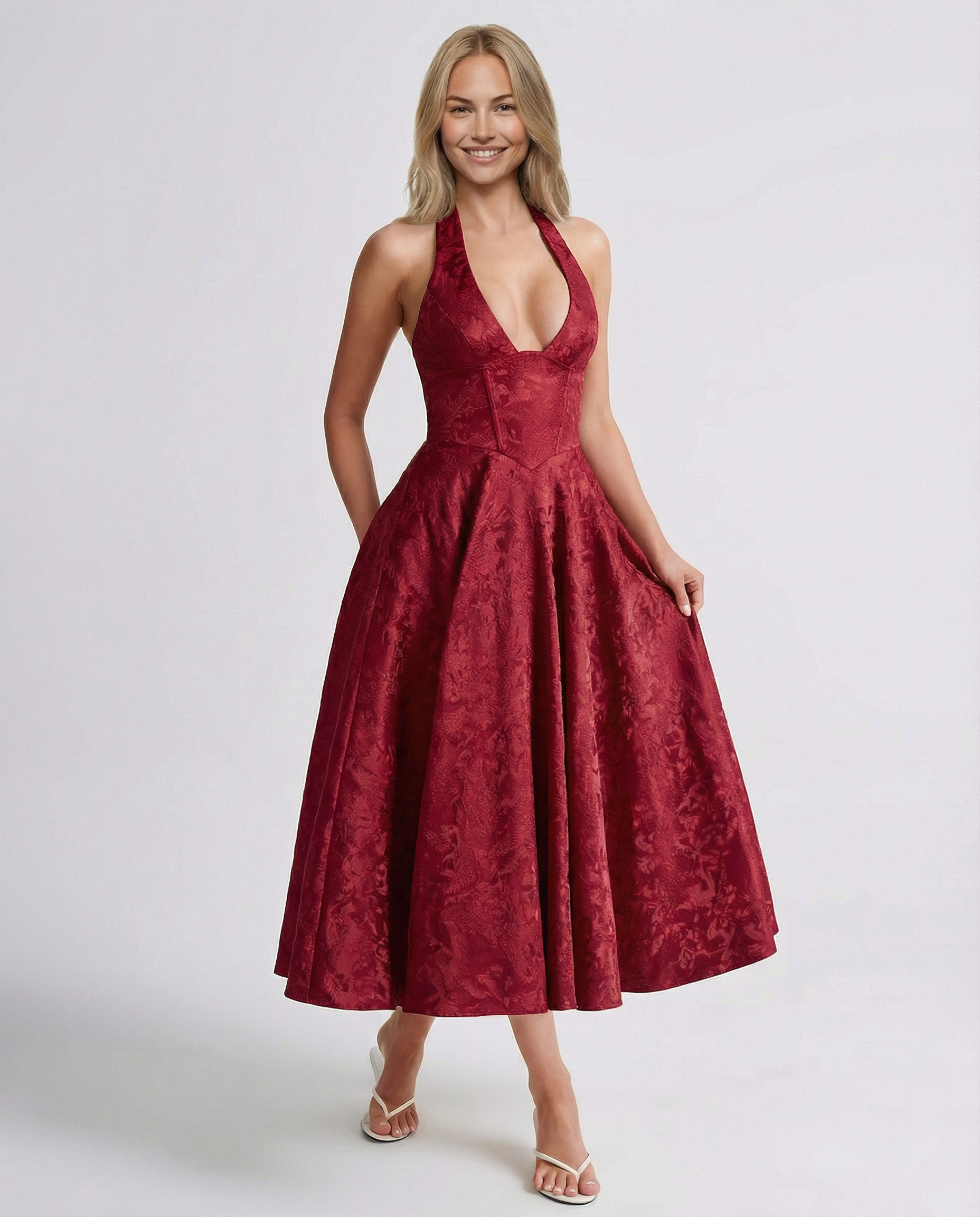 Elena Bellucci | Vintage Halter Midi Dress For Women
