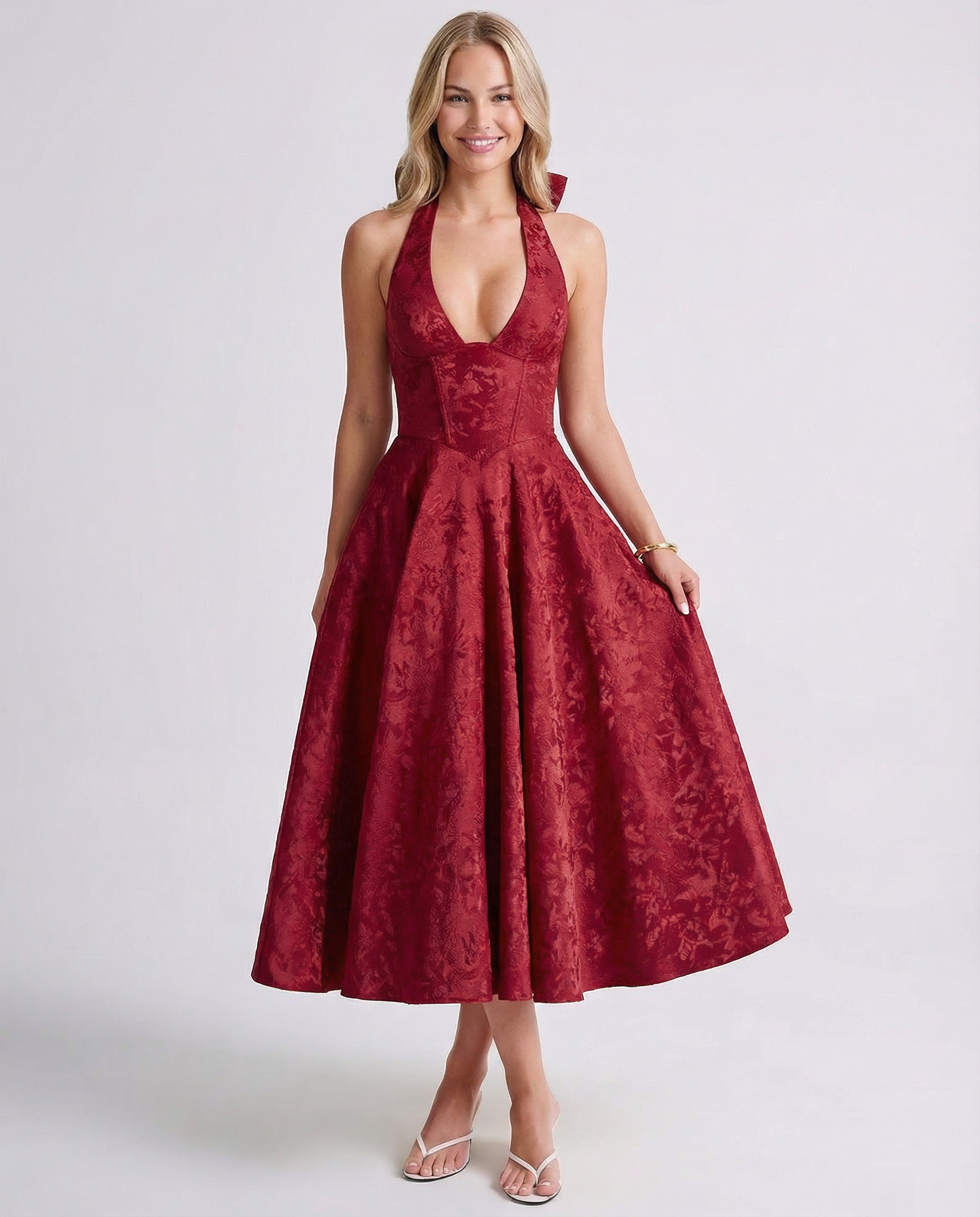 Elena Bellucci | Vintage Halter Midi Dress For Women