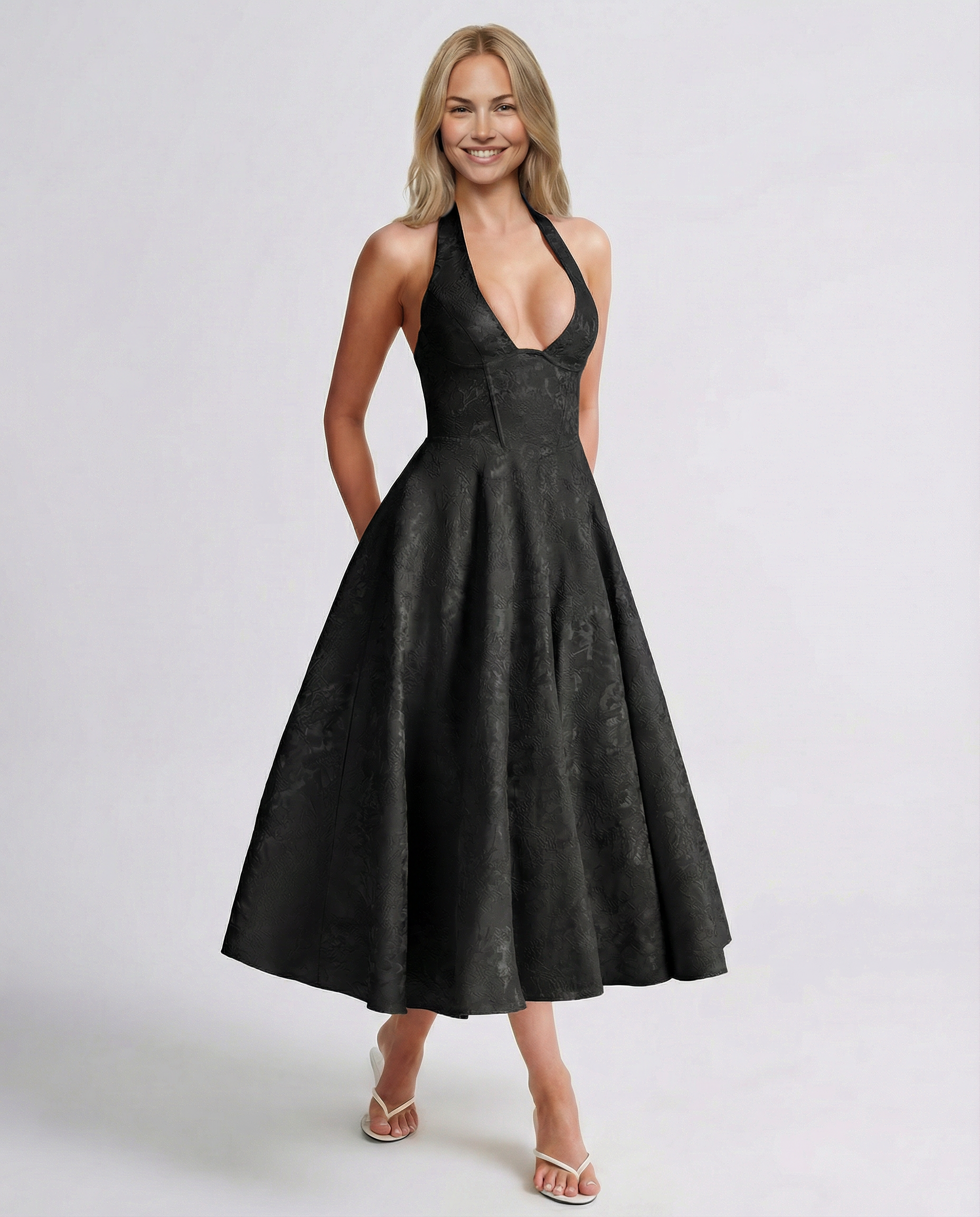 Elena Bellucci | Vintage Halter Midi Dress For Women