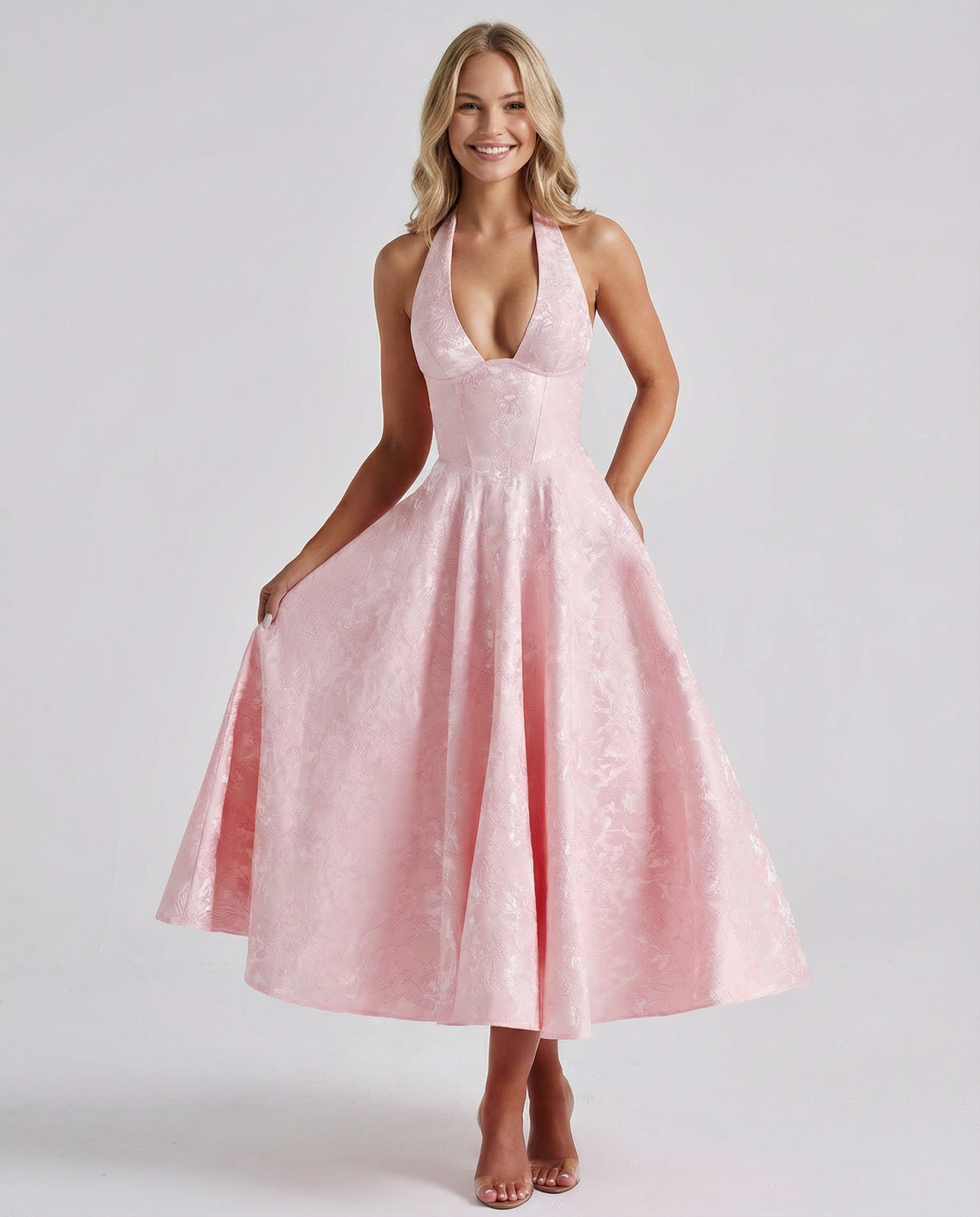 Elena Bellucci | Vintage Halter Midi Dress For Women