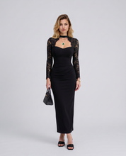 Elena Romano | Lace Sleeve Evening Maxi Dress For Women
