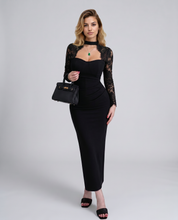 Elena Romano | Lace Sleeve Evening Maxi Dress For Women