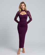 Elena Romano | Lace Sleeve Evening Maxi Dress For Women