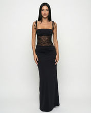 Harriet Collins | Lace Panel Tie-Shoulder Maxi Dress For Women