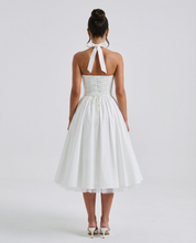 Elena Whitmore | Elegant White Midi Dress For Women