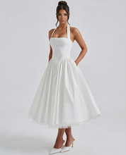 Elena Whitmore | Elegant White Midi Dress For Women