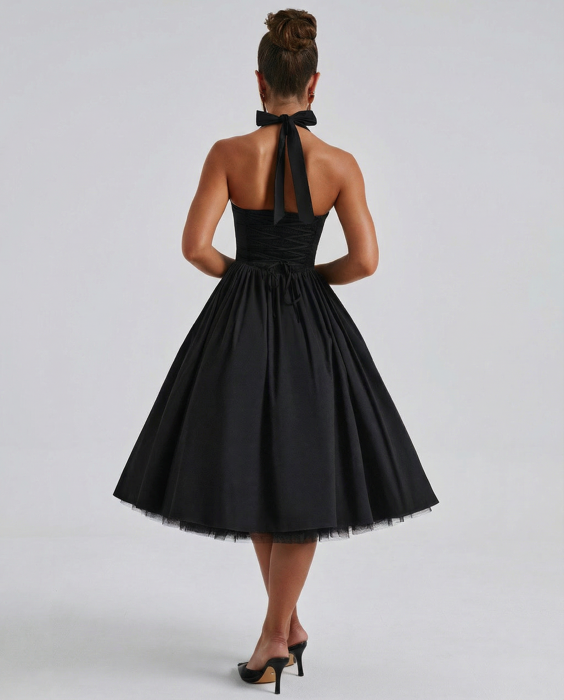 Elena Whitmore | Elegant White Midi Dress For Women