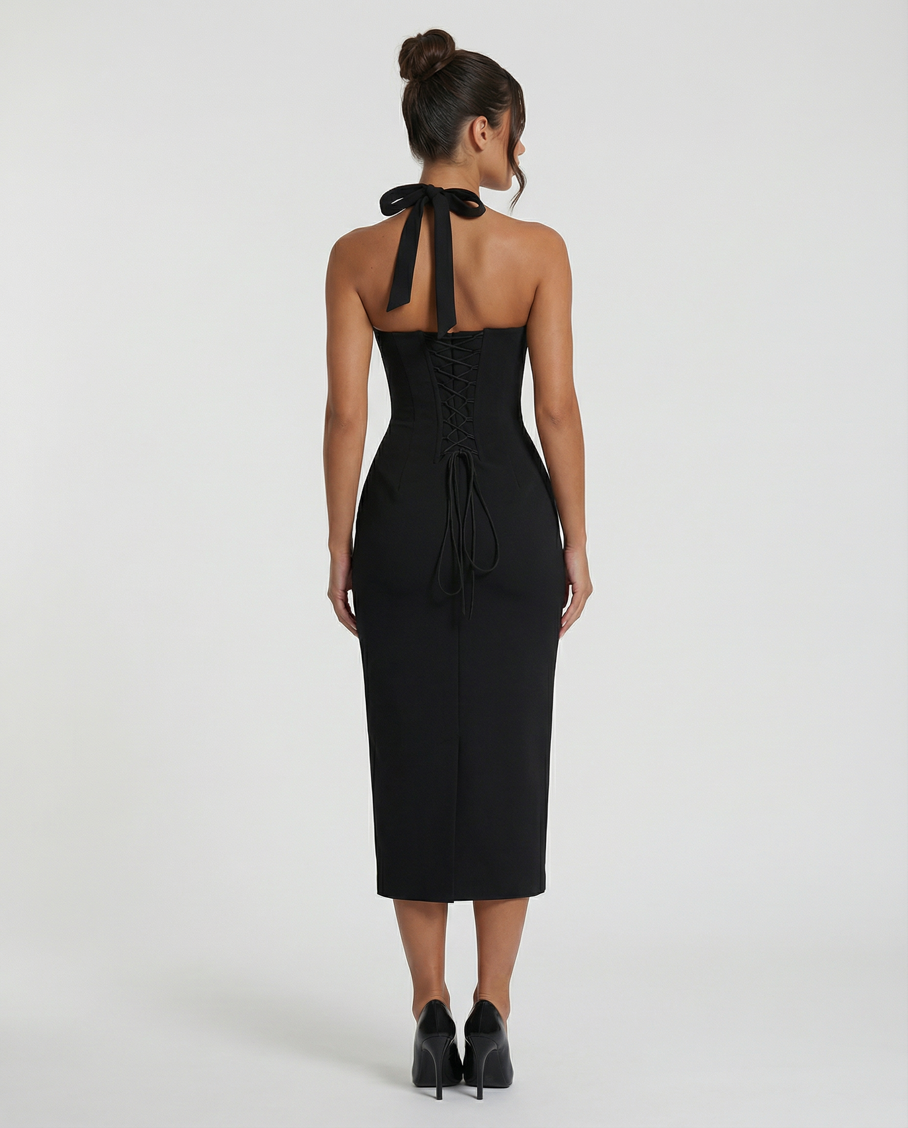 Camille Devereux | Elegant Halter Midi Dress For Women