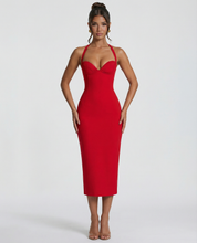Camille Devereux | Elegant Halter Midi Dress For Women