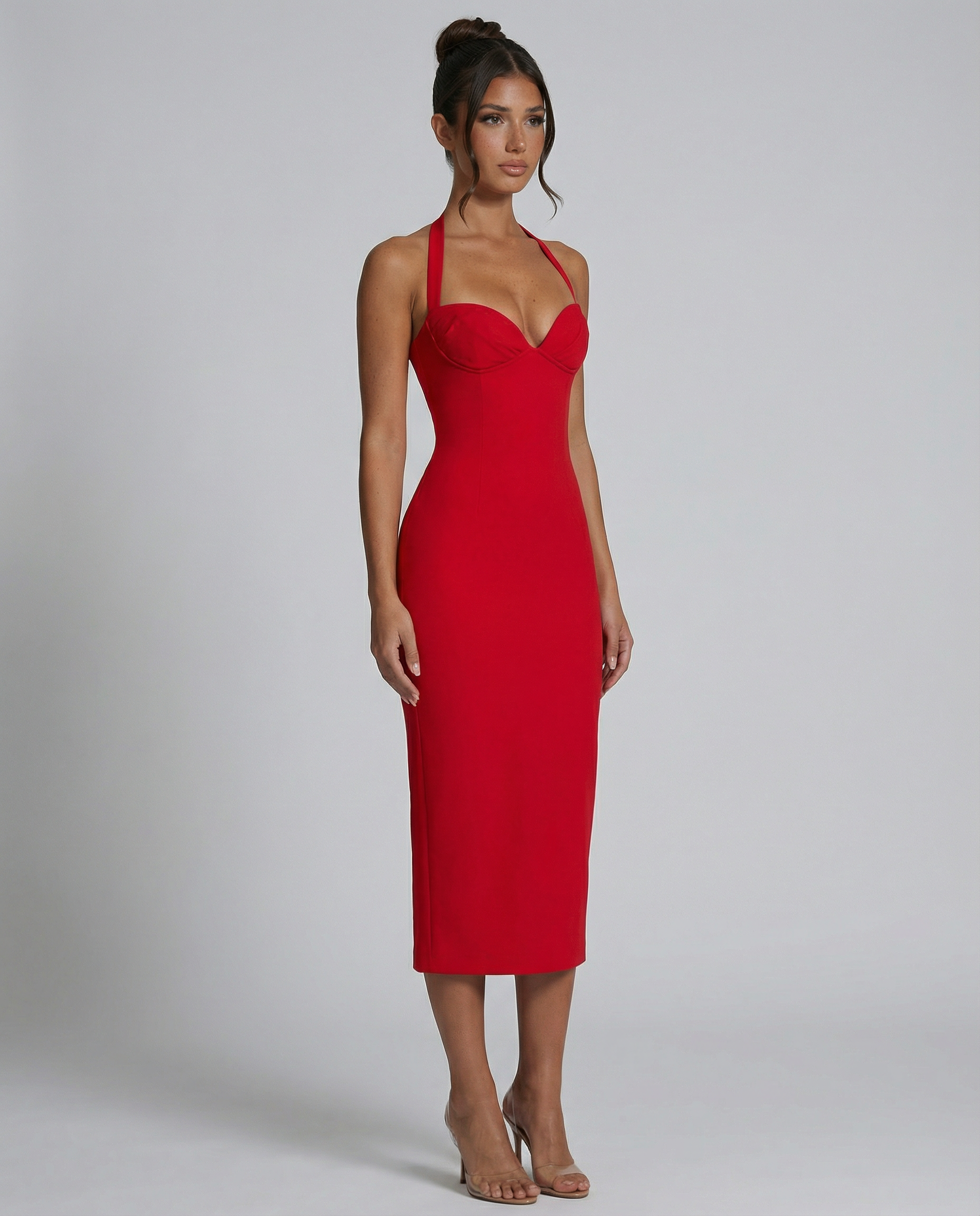 Camille Devereux | Elegant Halter Midi Dress For Women