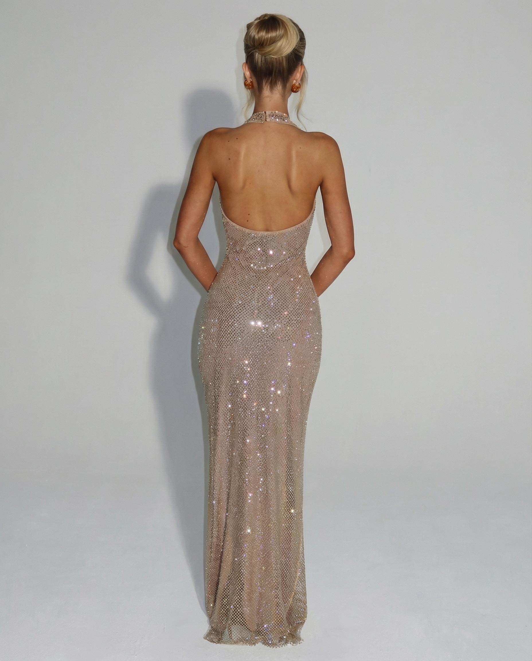Bianca De Luca | Sequin Halter Maxi Dress For Women