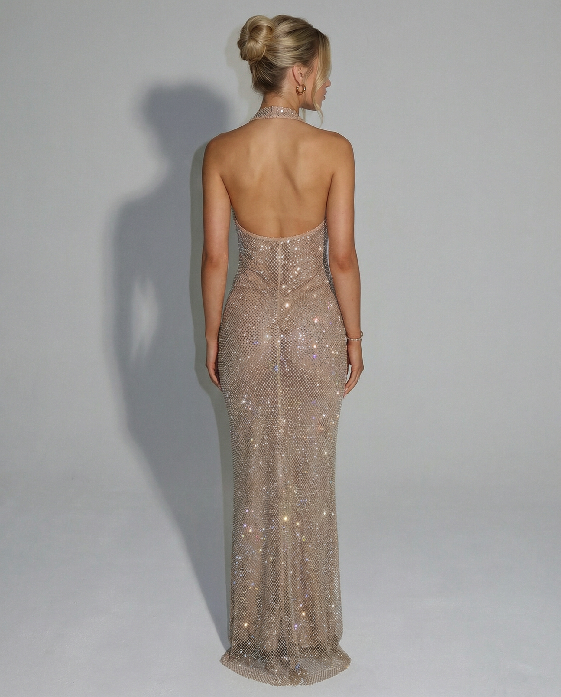 Bianca De Luca | Sequin Halter Maxi Dress For Women