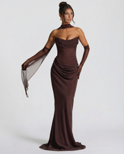 Serena Bellucci | Sheer Mesh Evening Maxi Dress For Women