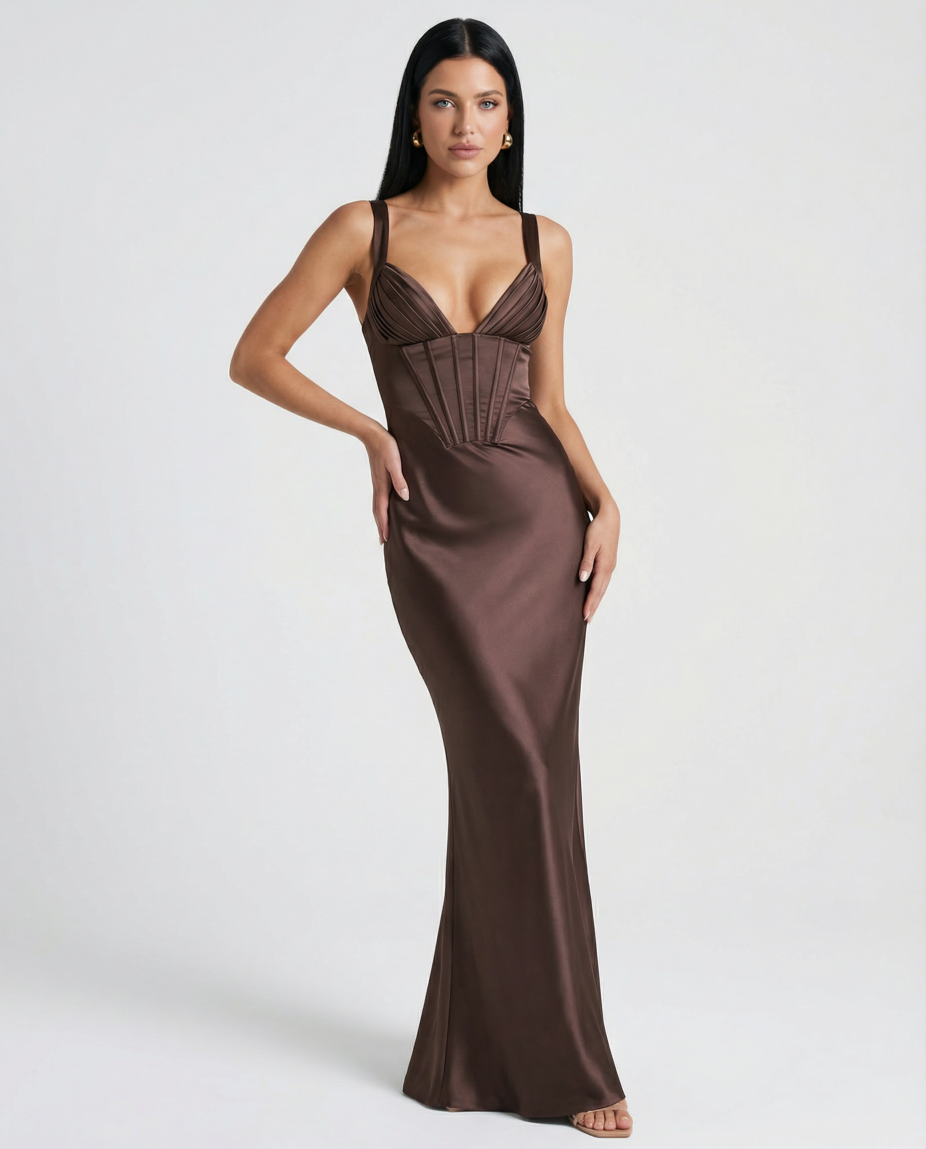 Bianca Laurent | Satin Corset Maxi Dress For Women