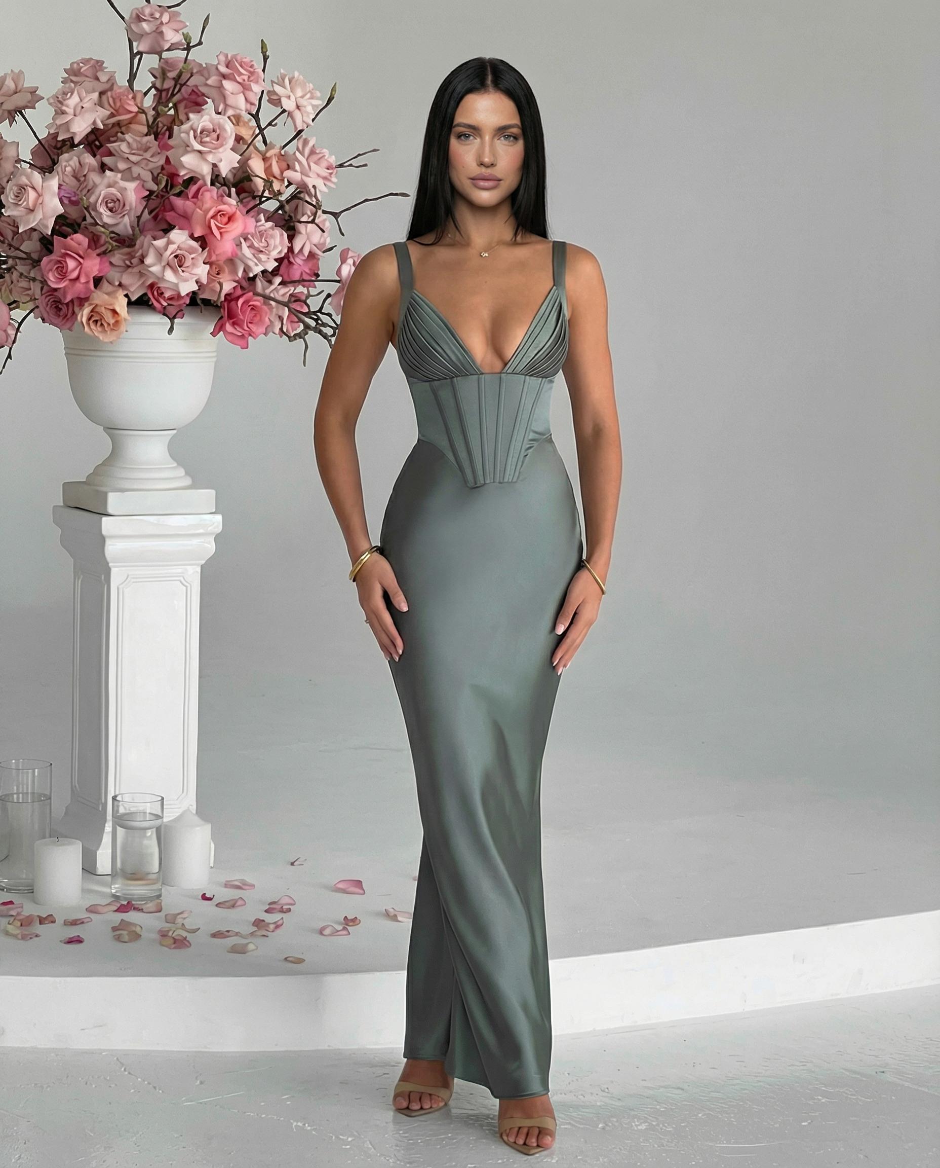 Bianca Laurent | Satin Corset Maxi Dress For Women