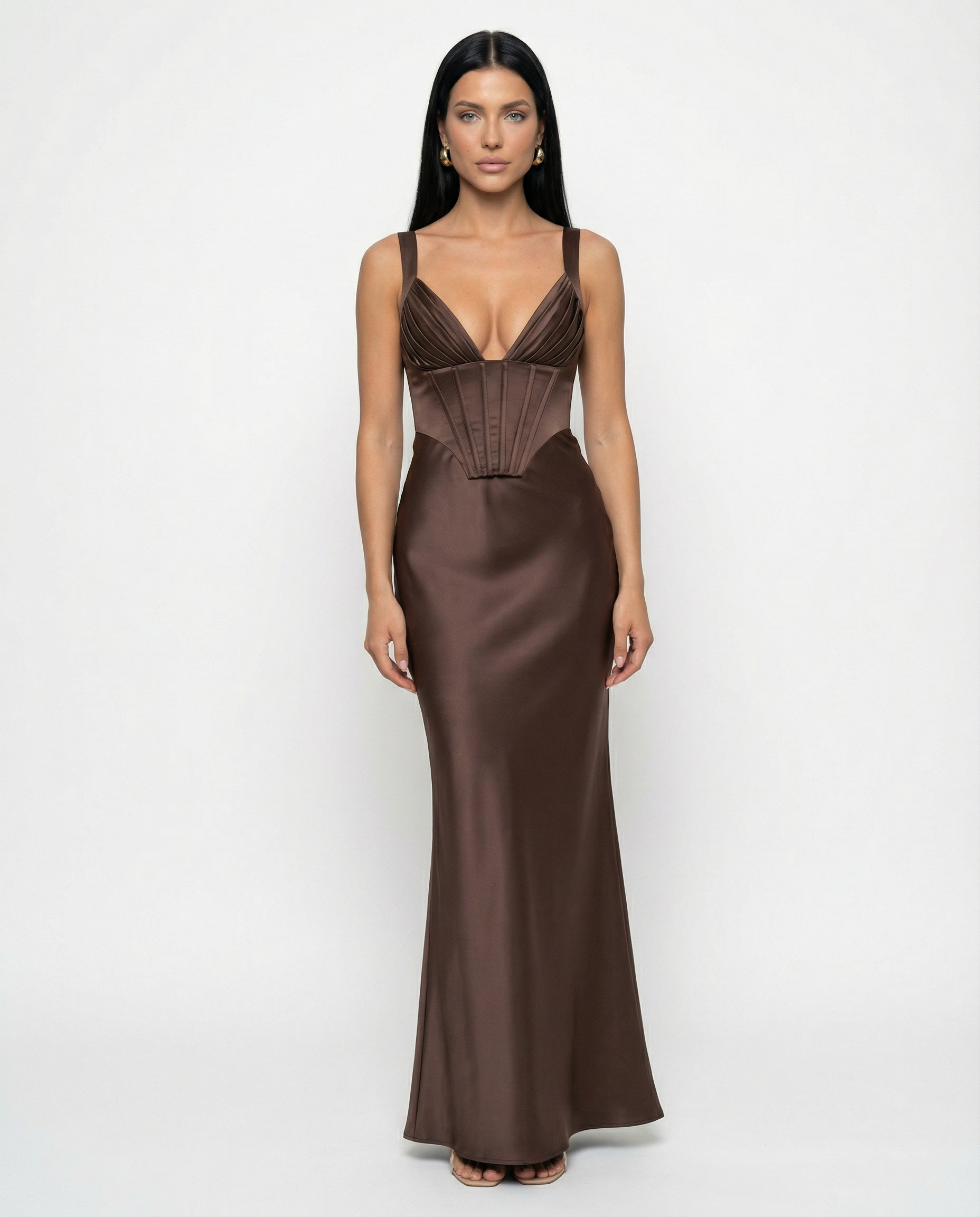 Bianca Laurent | Satin Corset Maxi Dress For Women