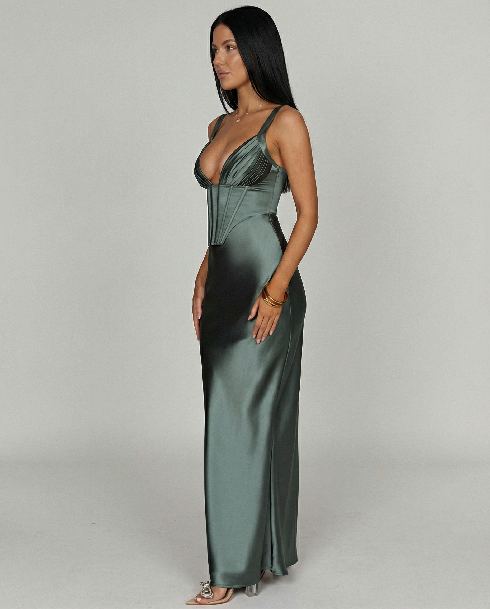 Bianca Laurent | Satin Corset Maxi Dress For Women