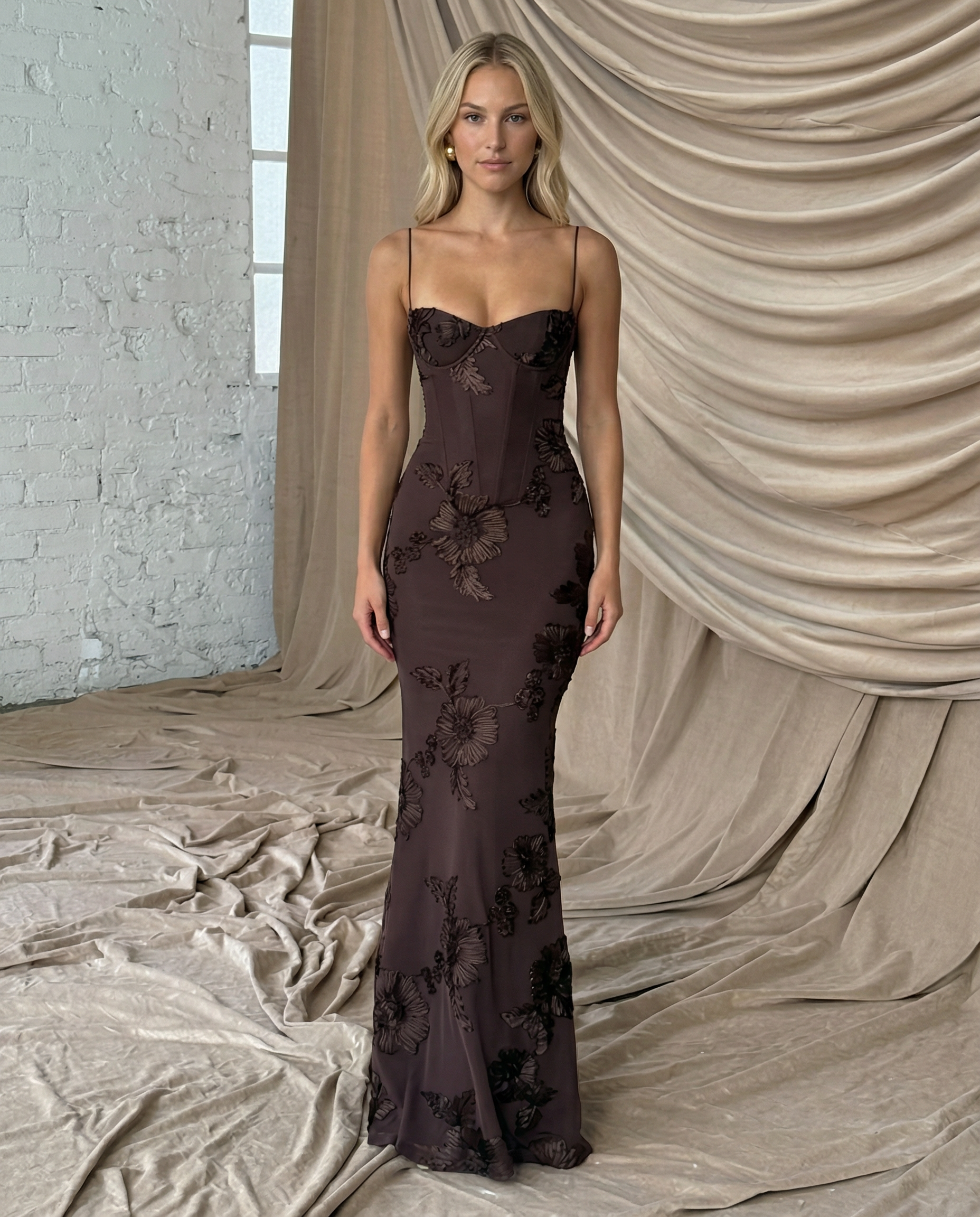 Aurélie Moreau | Embroidered Mermaid Maxi Dress For Women