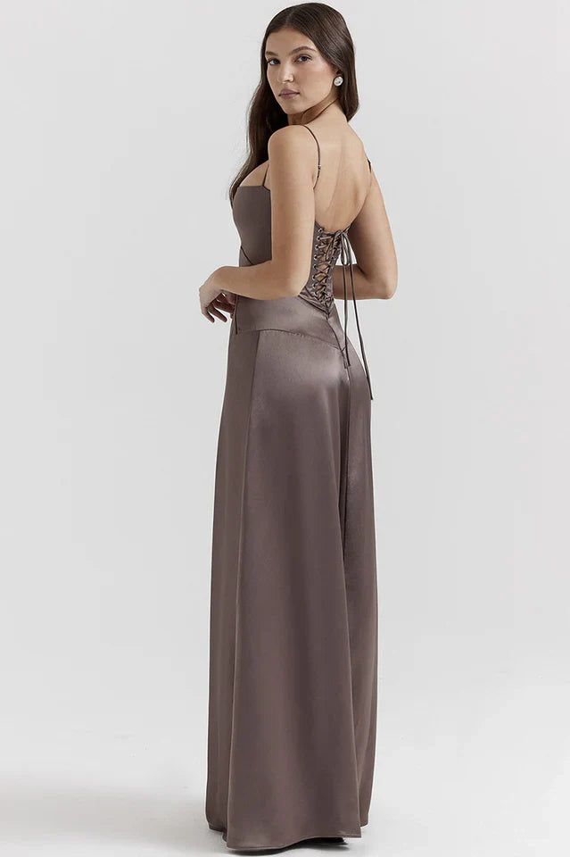 Camille Rossi | Elegant Satin Maxi Dress For Women