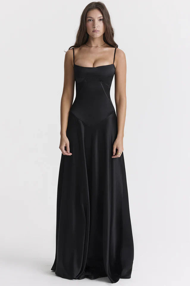 Camille Rossi | Elegant Satin Maxi Dress For Women