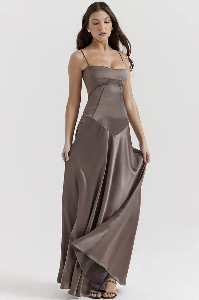Camille Rossi | Elegant Satin Maxi Dress For Women