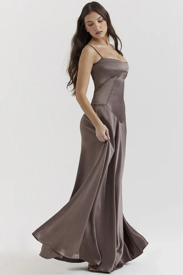 Camille Rossi | Elegant Satin Maxi Dress For Women